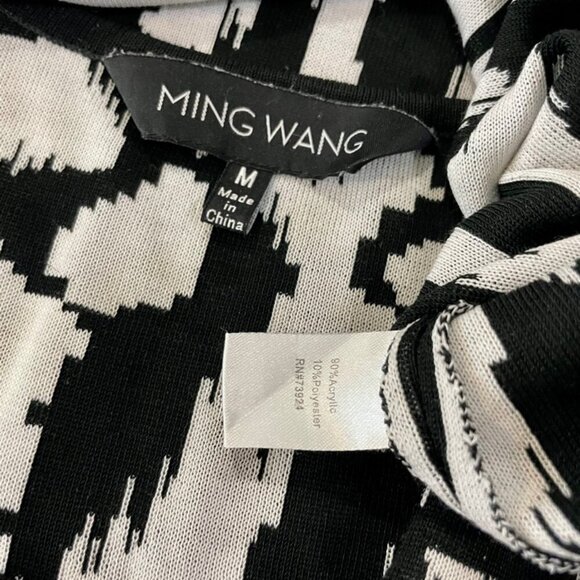 MING WANG ANIMAL PRINT MID LENGTH SCOOP NECK KNIT TANK TOP Sz M SOPHISTICATED - Picture 2 of 15